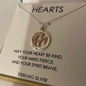 FootNOTES Kind Hearts Sterling Silver ‘Our Love Grows’ Necklace Woman’s Gift
